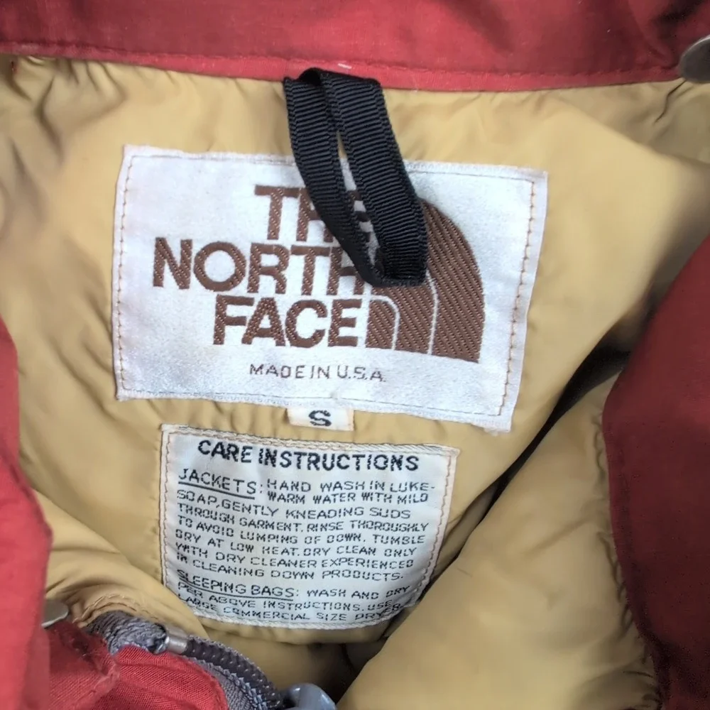 VTG 70s The North Face‎ red Fill Down Puffer Parka Jacket Men's Size S